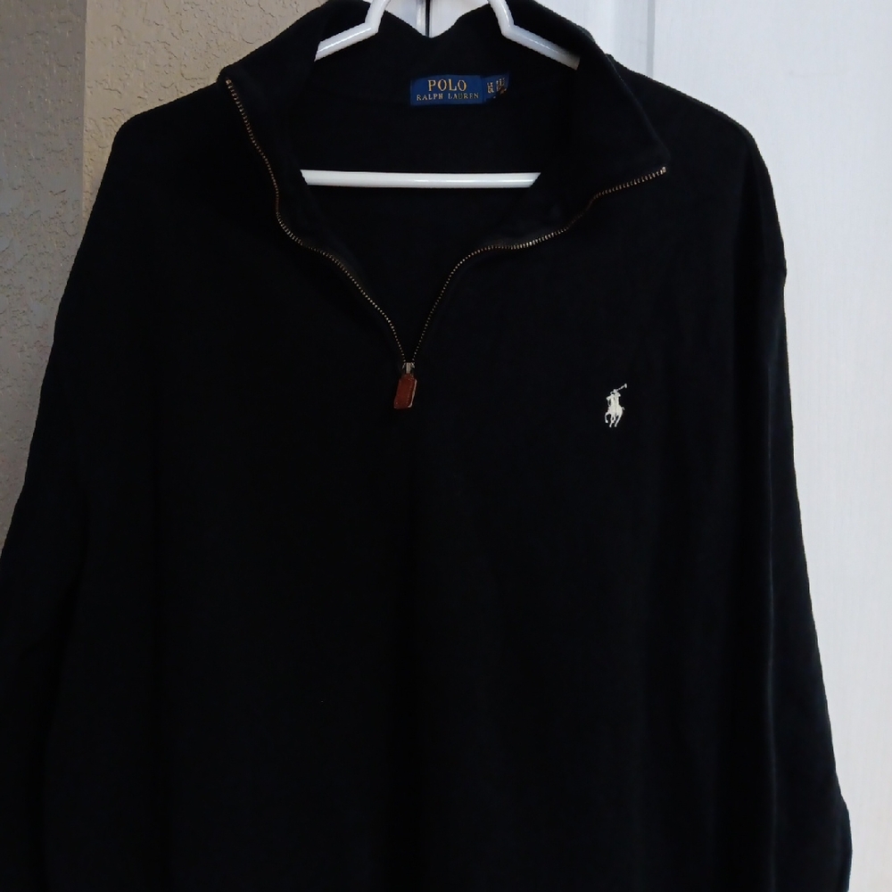 Polo by Ralph Lauren Black Quarter Zip-Up Sweater for Men